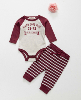 combed cotton baby rompers with long pants