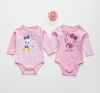 combed cotton baby rompers with cartoon printing