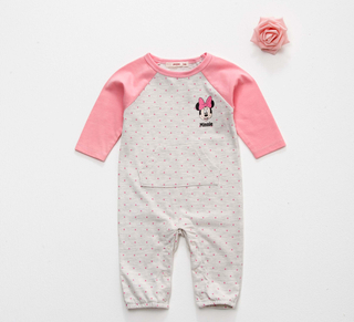 combed cotton baby rompers with cartoon printing
